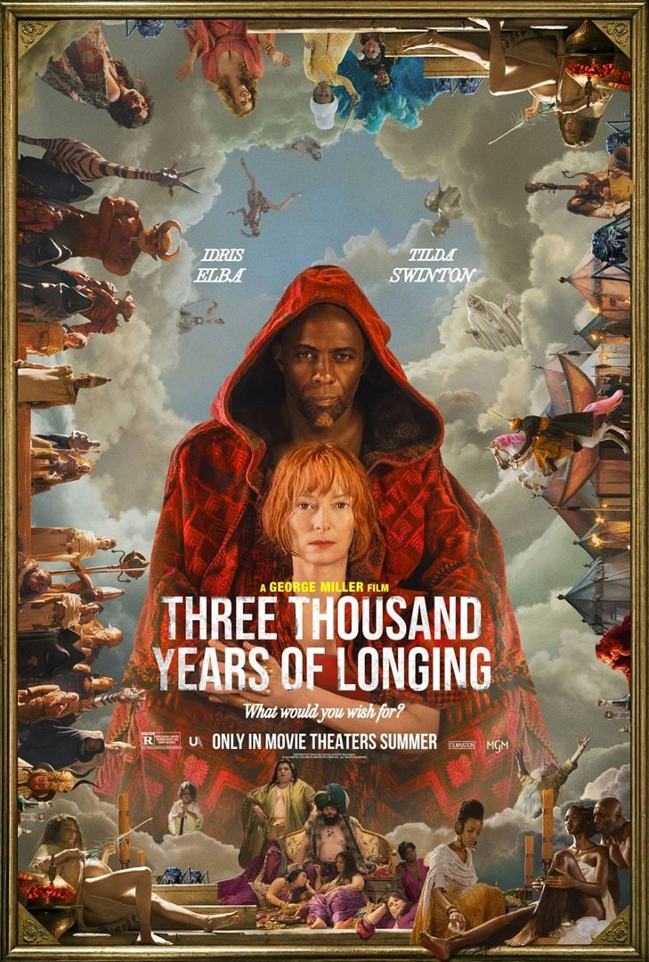 Pôster promocional do filme Era uma vez um gênio, no original Three Thousand Years of Longing.